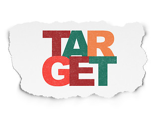 Image showing Finance concept: Target on Torn Paper background