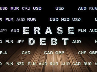 Image showing Business concept: Erase Debt in grunge dark room