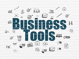 Image showing Business concept: Business Tools on wall background