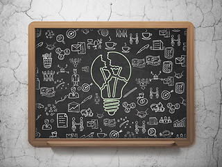 Image showing Business concept: Light Bulb on School Board background