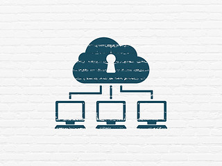 Image showing Privacy concept: Cloud Network on wall background