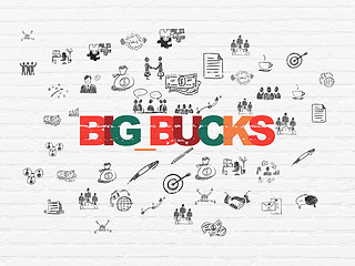 Image showing Business concept: Big bucks on wall background