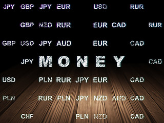 Image showing Finance concept: Money in grunge dark room