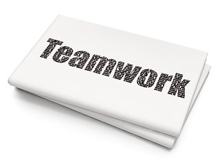 Image showing Business concept: Teamwork on Blank Newspaper background