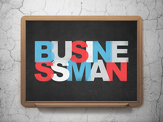 Image showing Finance concept: Businessman on School Board background