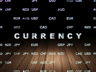 Image showing Money concept: Currency in grunge dark room