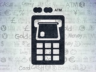 Image showing Banking concept: ATM Machine on Digital Paper background