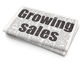 Image showing Business concept: Growing Sales on Newspaper background