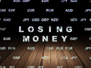 Image showing Banking concept: Losing Money in grunge dark room