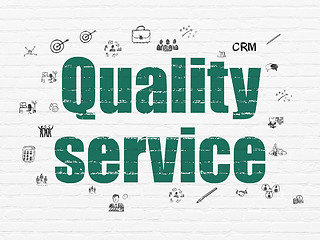 Image showing Business concept: Quality Service on wall background