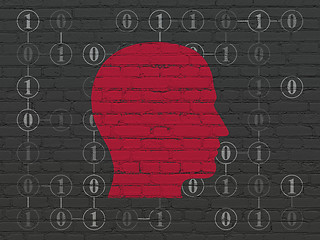Image showing Business concept: Head on wall background