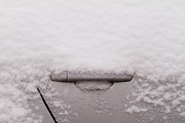 Image showing Snowy car