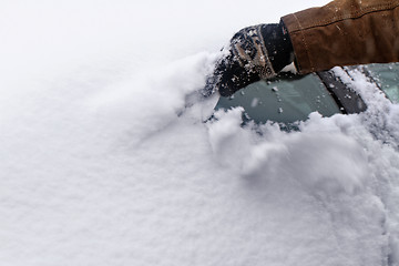 Image showing Snowy car