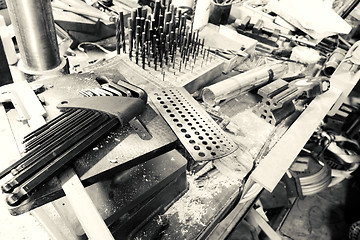 Image showing The workshop table tools