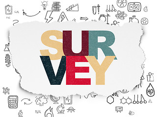 Image showing Science concept: Survey on Torn Paper background