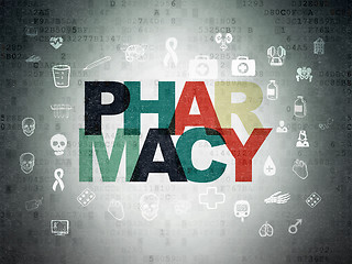 Image showing Health concept: Pharmacy on Digital Paper background