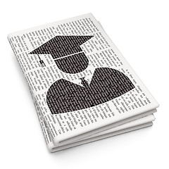 Image showing Education concept: Student on Newspaper background