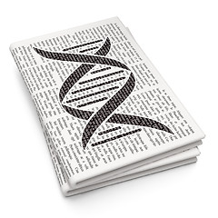 Image showing Science concept: DNA on Newspaper background