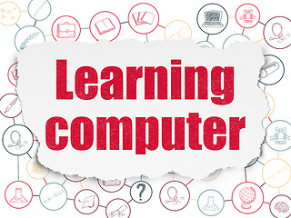 Image showing Studying concept: Learning Computer on Torn Paper background