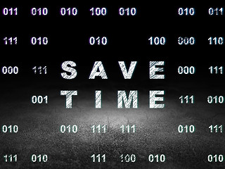 Image showing Timeline concept: Save Time in grunge dark room