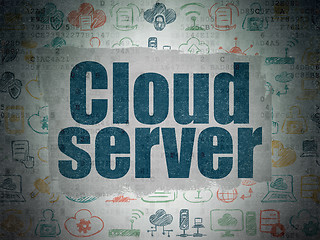 Image showing Cloud computing concept: Cloud Server on Digital Paper background