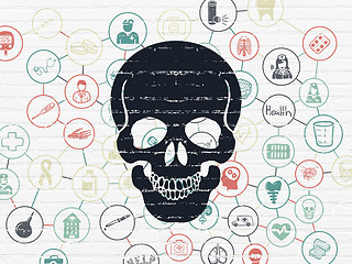 Image showing Healthcare concept: Scull on wall background