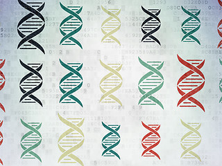 Image showing Science concept: DNA icons on Digital Paper background