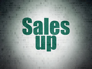 Image showing Marketing concept: Sales Up on Digital Paper background