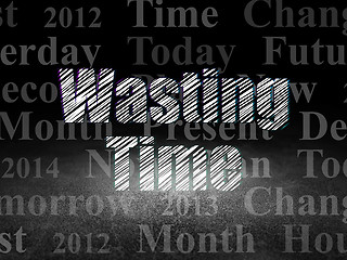 Image showing Timeline concept: Wasting Time in grunge dark room