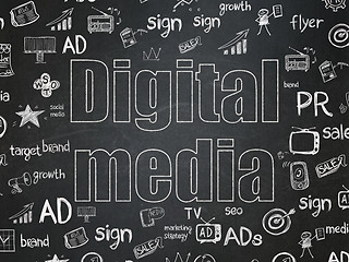 Image showing Marketing concept: Digital Media on School Board background