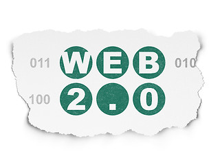 Image showing Web development concept: Web 2.0 on Torn Paper background