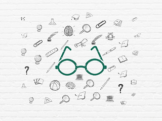 Image showing Studying concept: Glasses on wall background