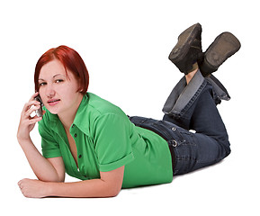 Image showing Talking on the phone