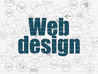 Image showing Web development concept: Web Design on wall background