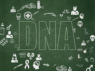 Image showing Medicine concept: DNA on School Board background