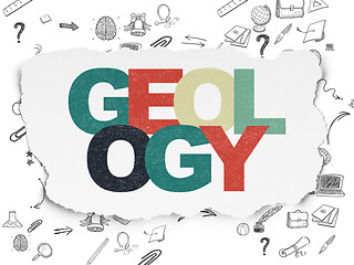 Image showing Studying concept: Geology on Torn Paper background