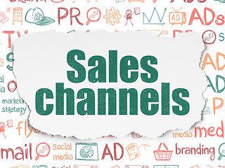 Image showing Marketing concept: Sales Channels on Torn Paper background