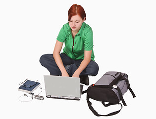 Image showing Teenager with laptop