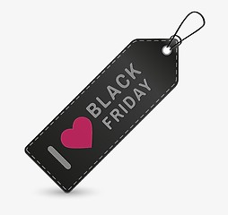 Image showing i love black friday price tag