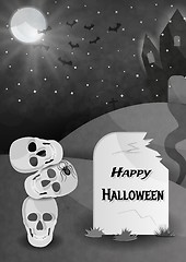 Image showing happy halloween gravestone