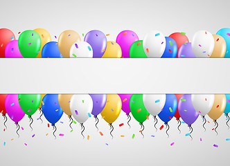 Image showing invitation card with many balloons