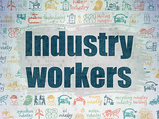 Image showing Manufacuring concept: Industry Workers on Digital Paper background