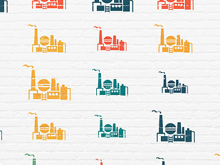 Image showing Manufacuring concept: Oil And Gas Indusry icons on wall background