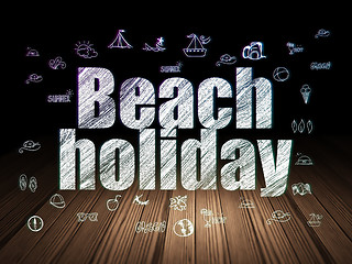 Image showing Travel concept: Beach Holiday in grunge dark room