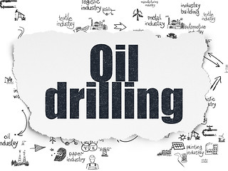 Image showing Manufacuring concept: Oil Drilling on Torn Paper background