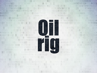 Image showing Manufacuring concept: Oil Rig on Digital Paper background