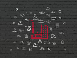 Image showing Manufacuring concept: Industry Building on wall background