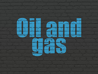 Image showing Manufacuring concept: Oil and Gas on wall background