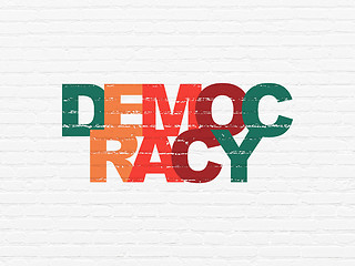 Image showing Politics concept: Democracy on wall background