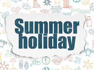 Image showing Tourism concept: Summer Holiday on Torn Paper background